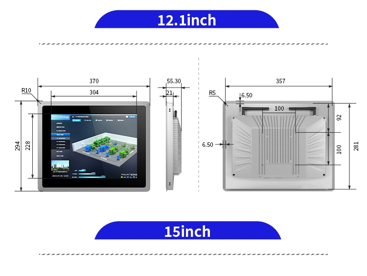 1024*768 RS232 RS485 Fanless Industrial Panel PC Embedded / Wall Mount All-in One PC