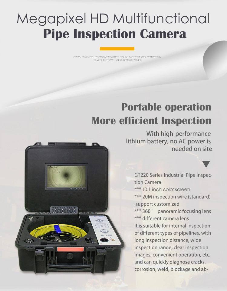 Push Rod Camera Sewer Pipe Inspection Camera with Meter Counter