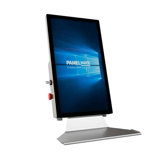 Sistema de braço de suporte HMI vertical de 21,5 polegadas Painel de operação Tela industrial Monitor de toque capacitivo Full HD TFT Resolução 1920X1080 à prova d'água e à prova de poeira